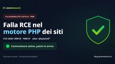 Falla RCE php2shell nel motore PHP: contromisure attive sui server LimeNetwork